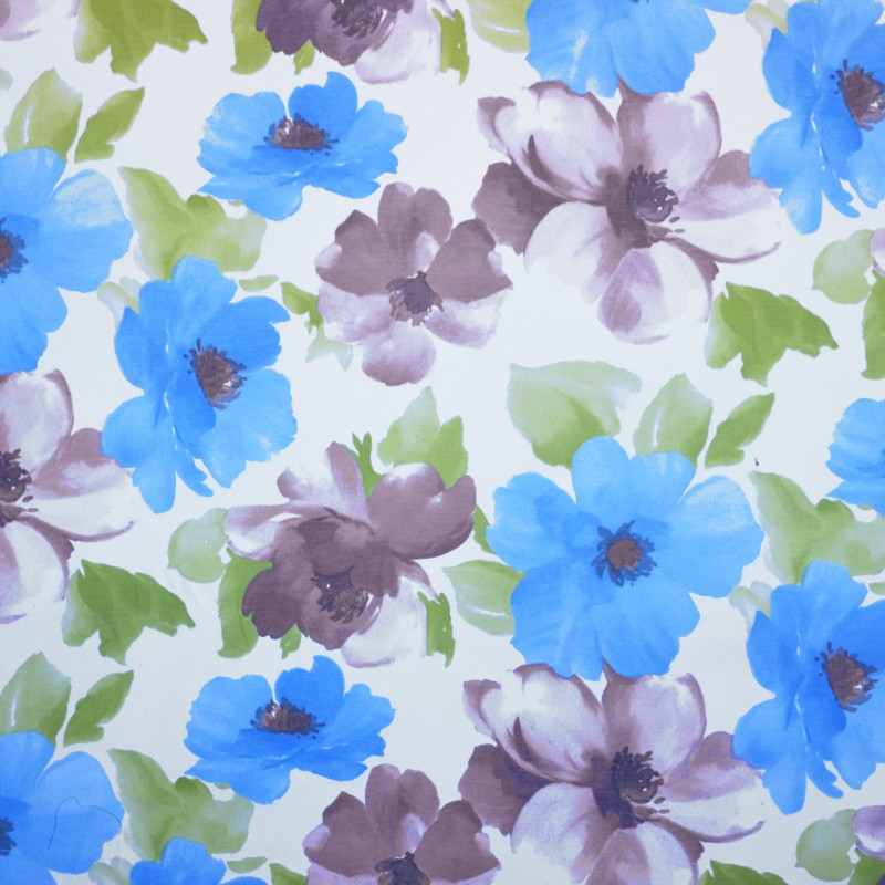 Toile Imprimée Fleur Grande Bleue - Ribes y Casals