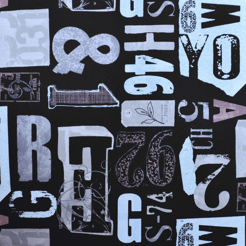 Toile Imprimée Lettres Fond Noir - Ribes y Casals