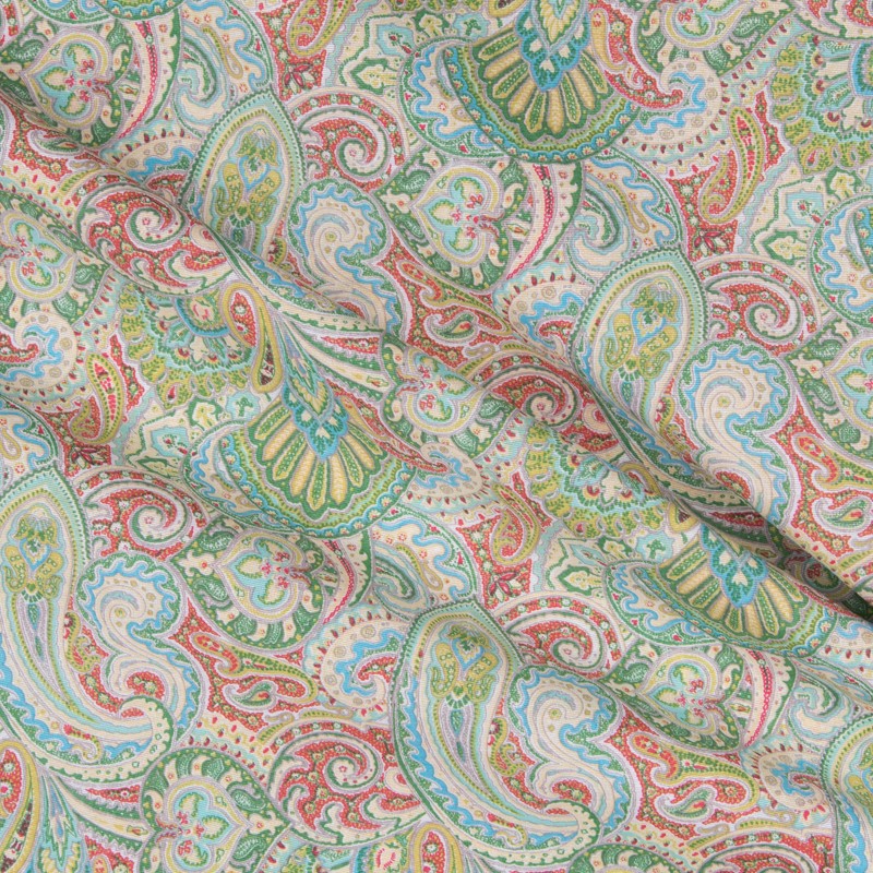 Toile Imprimée Népal Vert - Ribes y Casals