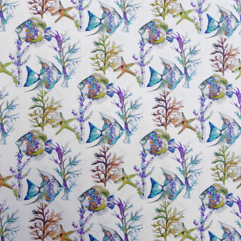 Toile Imprimée Poissons Fond Blanc - Ribes y Casals