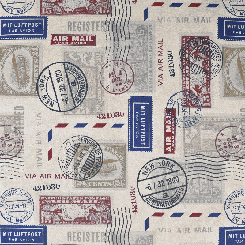 Toile Imprimée Cartes Postales Beige - Ribes y Casals