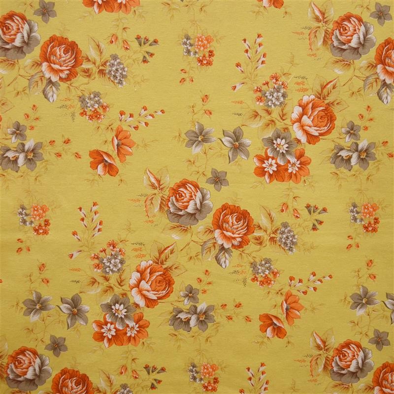 Toile Fleur Orange et Marron - Ribes y Casals