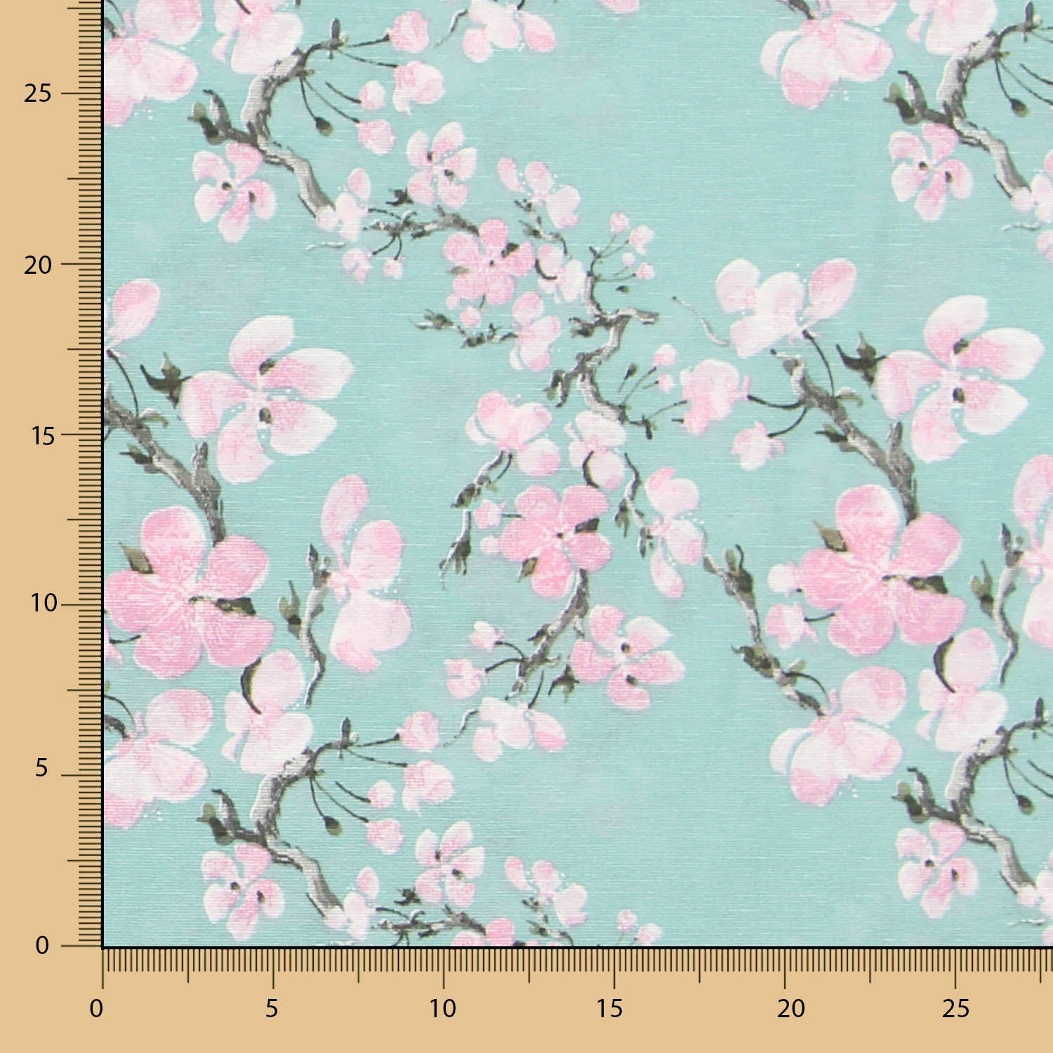 Toile Magnolias Vert Menthe - Ribes y Casals
