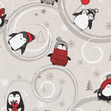 Toile Noël Pingouins Rustique - Ribes y Casals