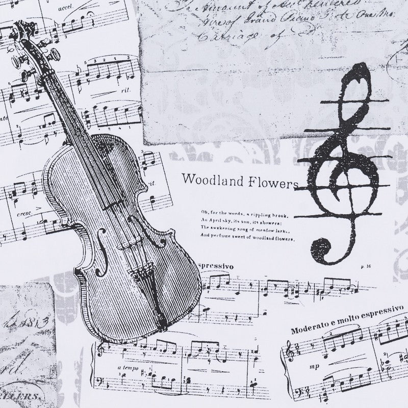 Toile Notes Musique Blanc - Ribes y Casals