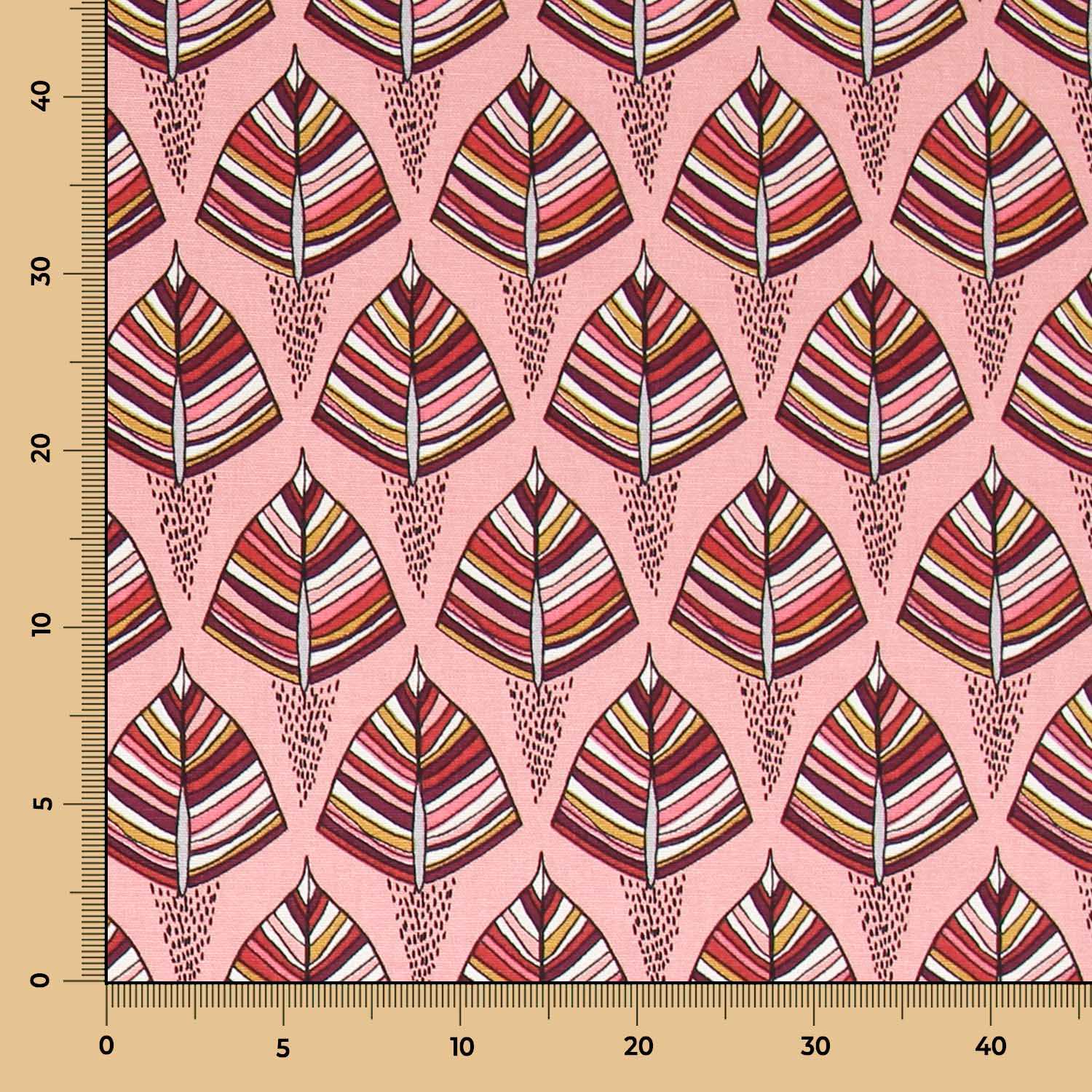 Toile Panama Ethnique Corail - Ribes y Casals