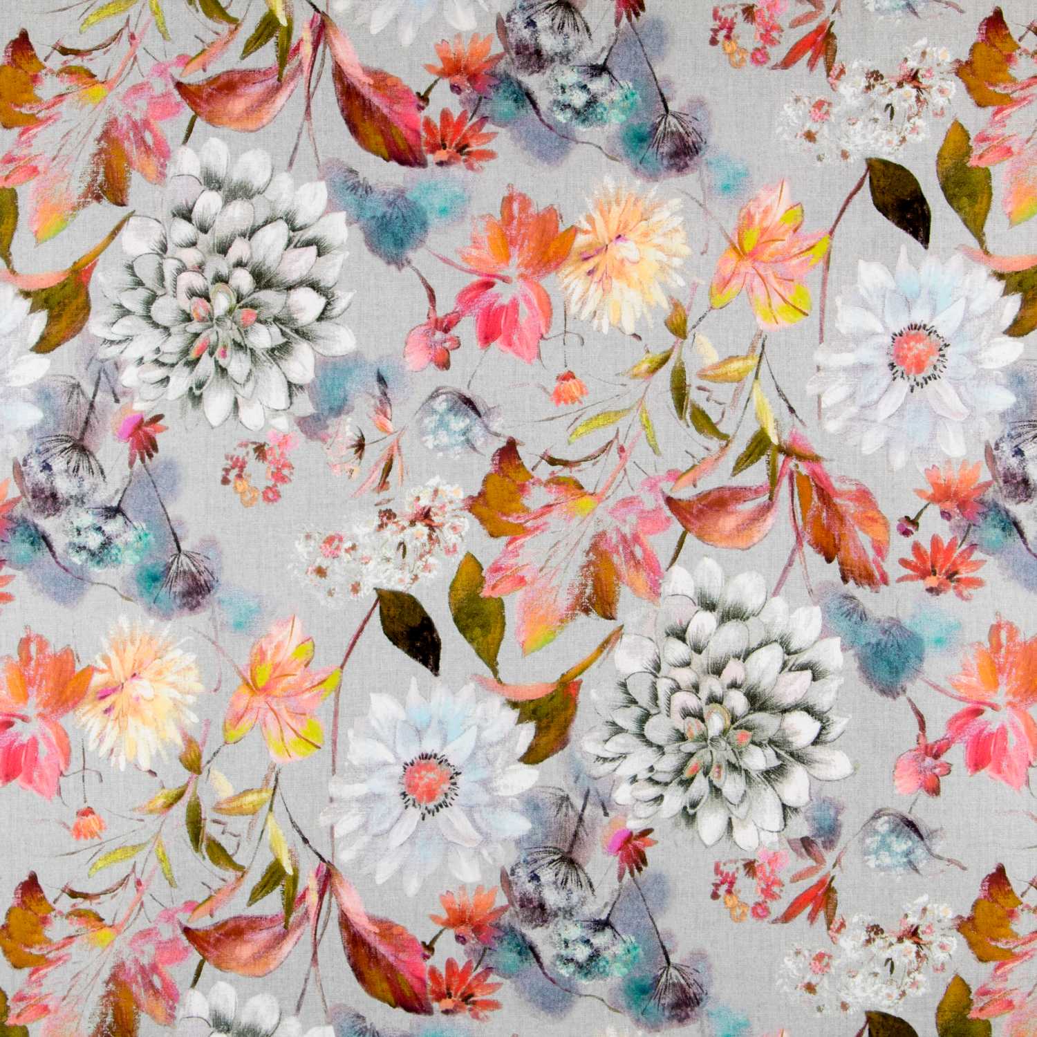 Toile Panama Floral Gris - Ribes y Casals