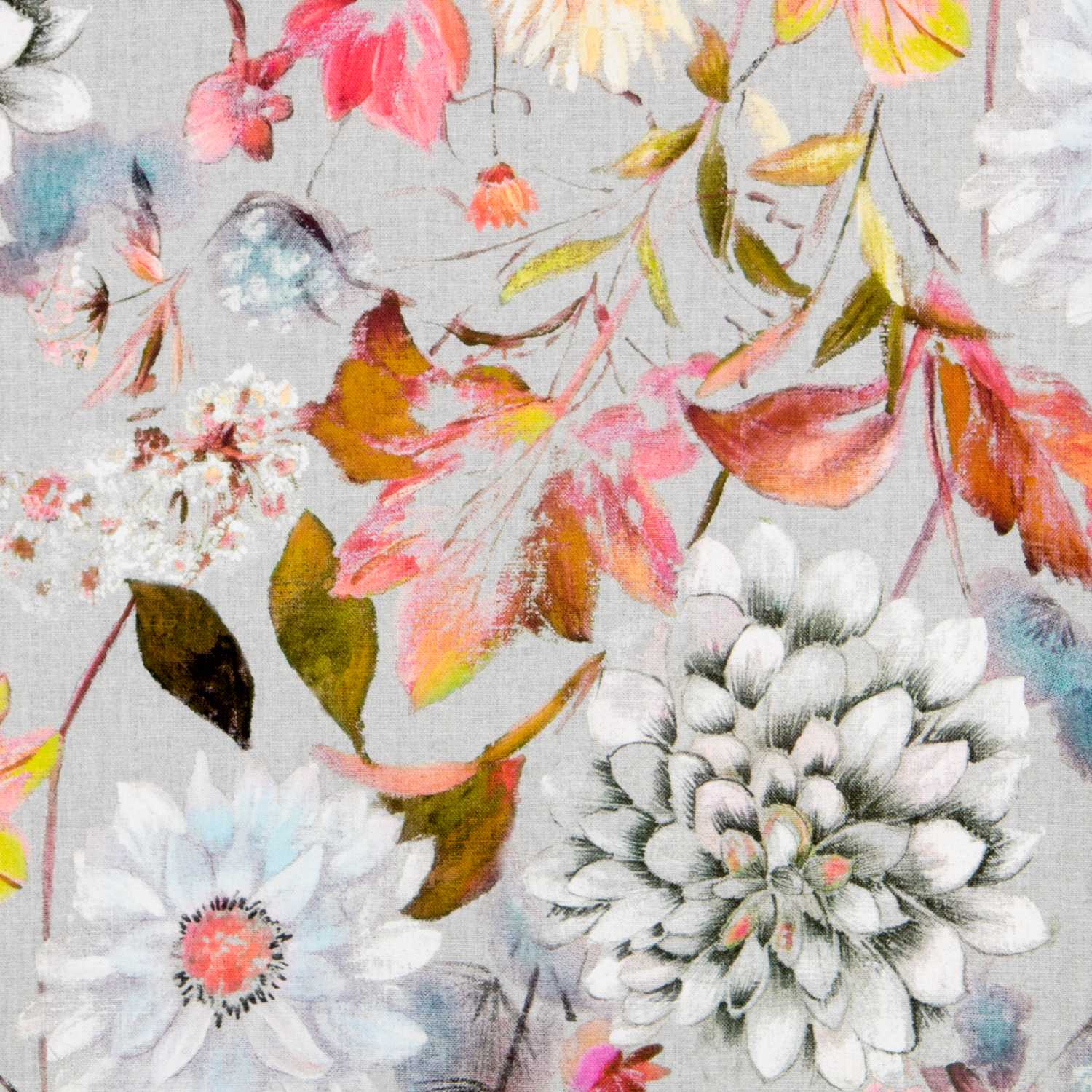 Toile Panama Floral Gris - Ribes y Casals