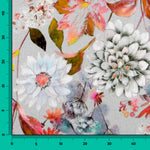 Toile Panama Floral Gris - Ribes y Casals