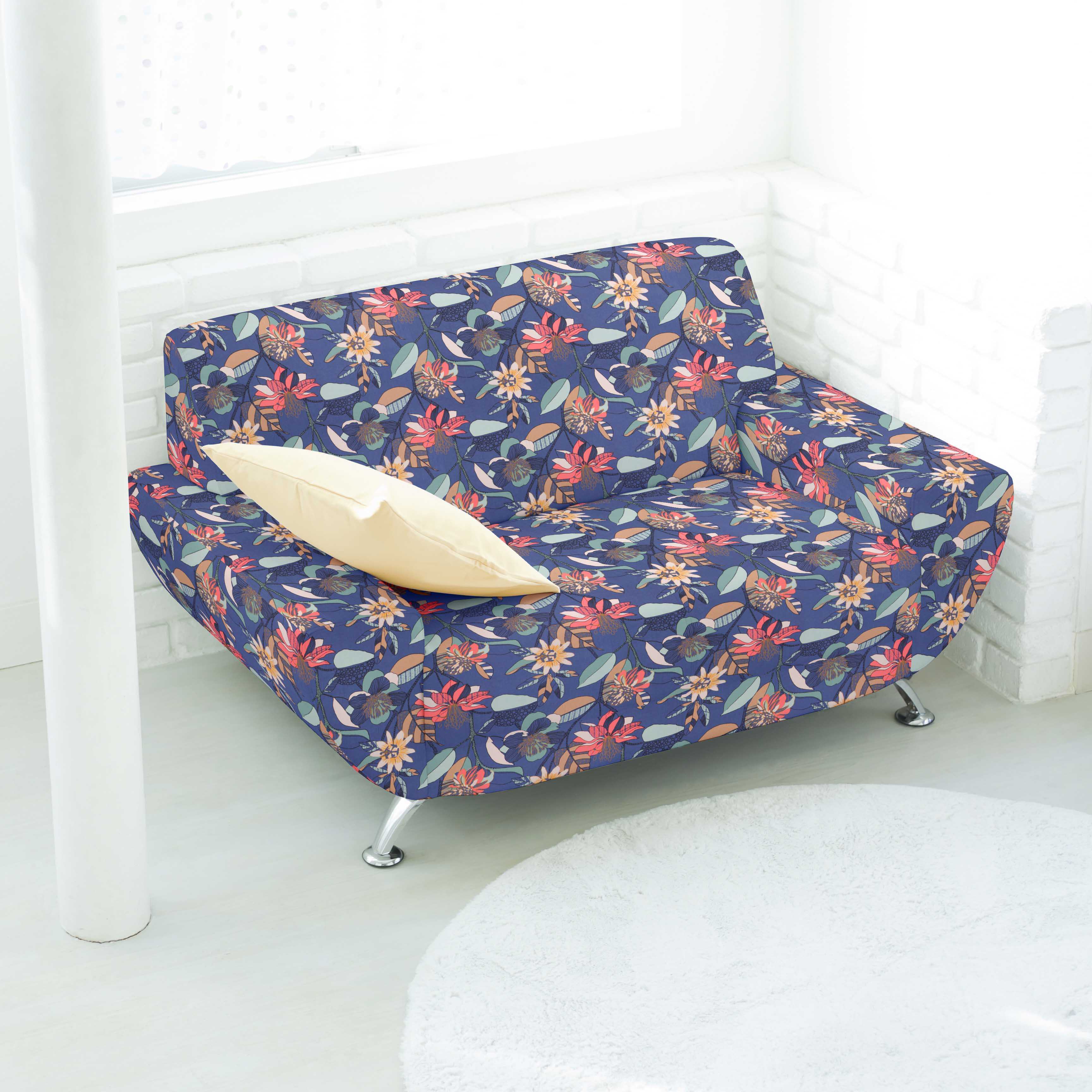 Toile Panama Hibscus Blue - Ribes y Casals