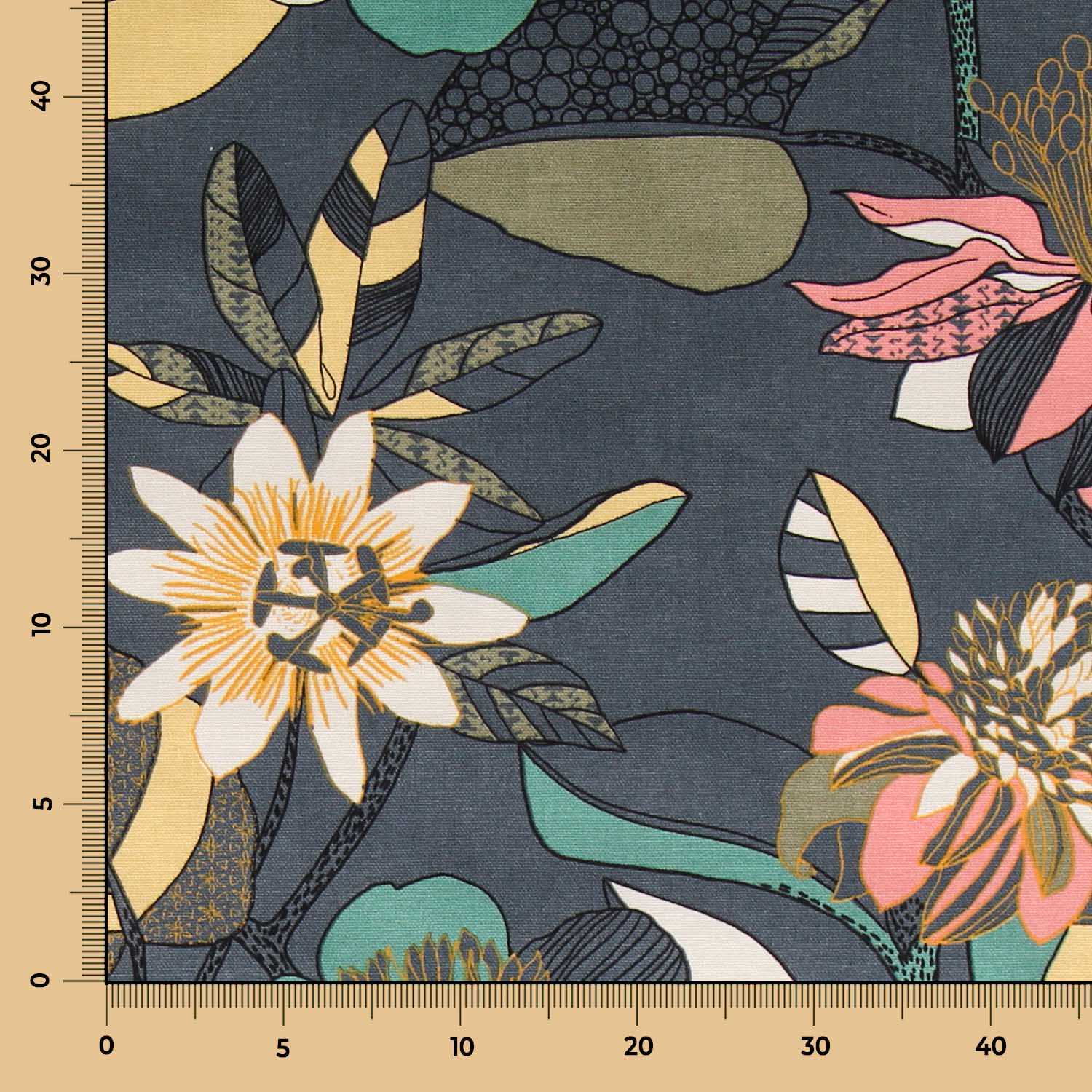 Toile Panama Hibscus Marengo - Ribes y Casals