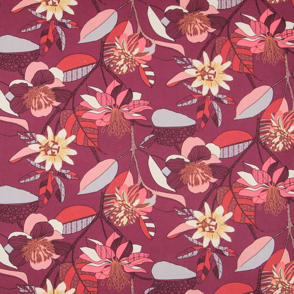 Toile Panama Hibscus Violet - Ribes y Casals