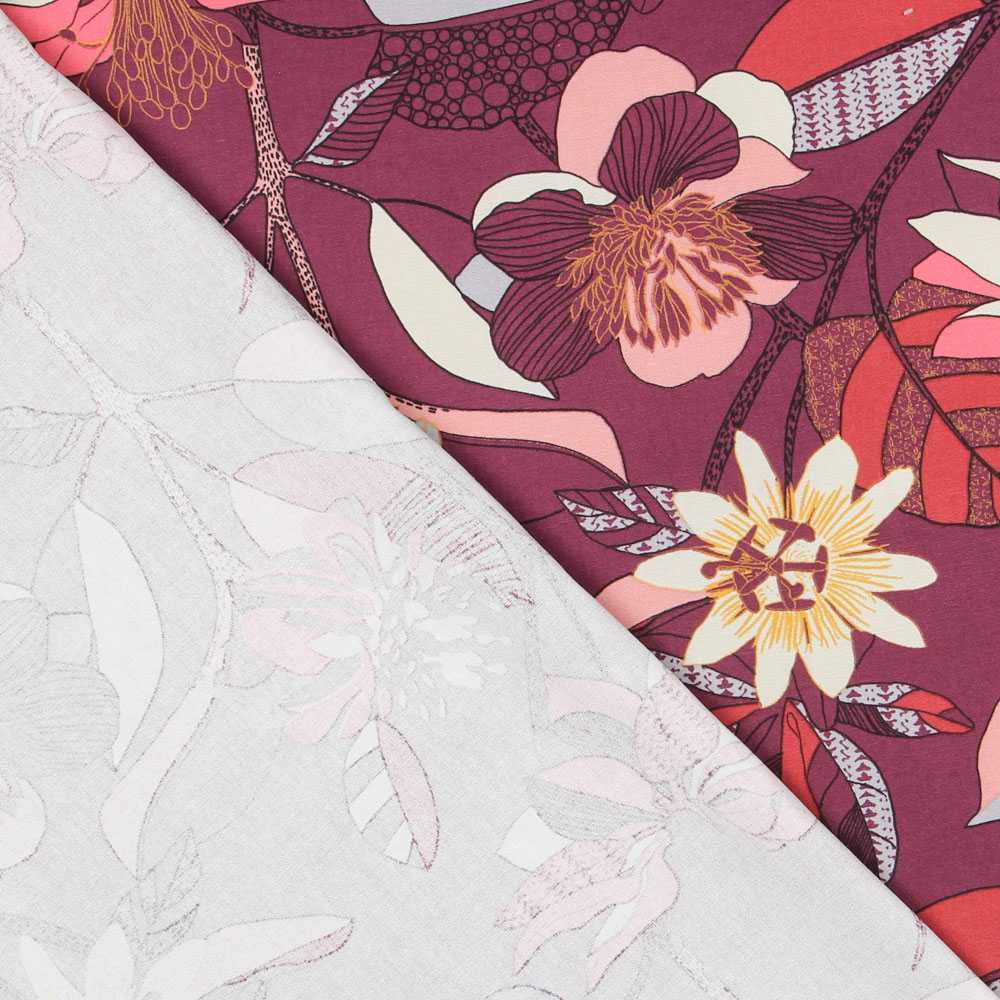 Toile Panama Hibscus Violet - Ribes y Casals