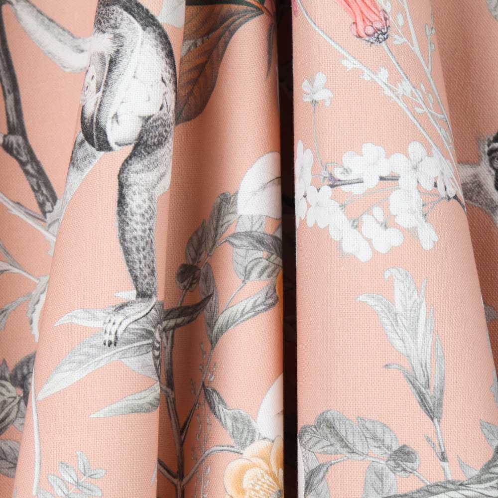 Toile Panama Animaux Saumon - Ribes y Casals