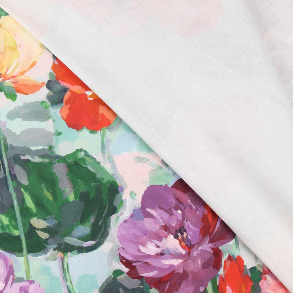 Toile Panama Fleurs Turquoise - Ribes y Casals