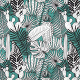 Toile Panama Tropical Vert - Ribes y Casals