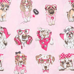 Toile Petits Chiens Rose - Ribes y Casals