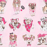 Toile Petits Chiens Rose - Ribes y Casals