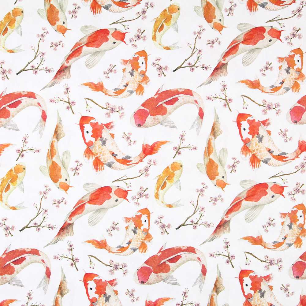 Toile Poisson Koi Blanc - Ribes y Casals