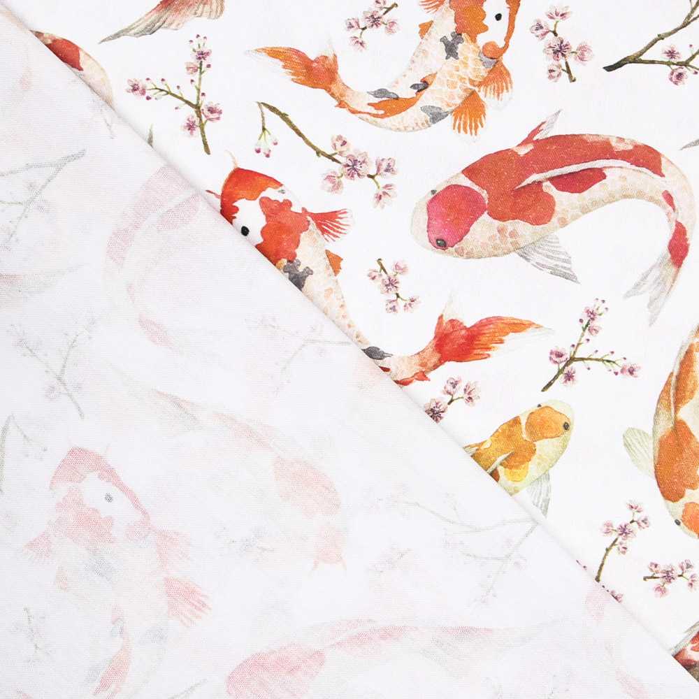 Toile Poisson Koi Blanc - Ribes y Casals
