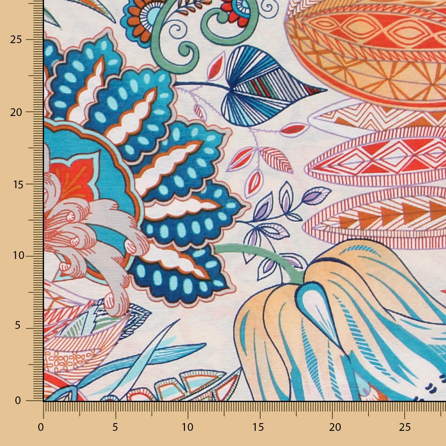 Toile Polynésie Turquoise - Ribes y Casals