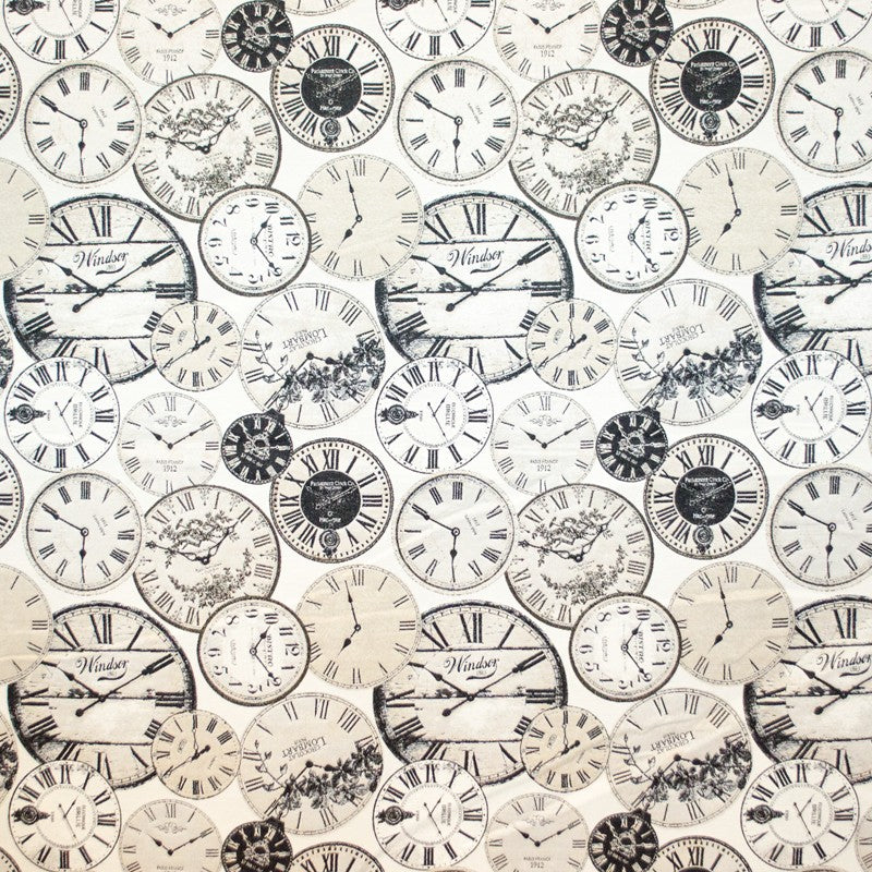 Toile Tissée Horloges Écru - Ribes y Casals