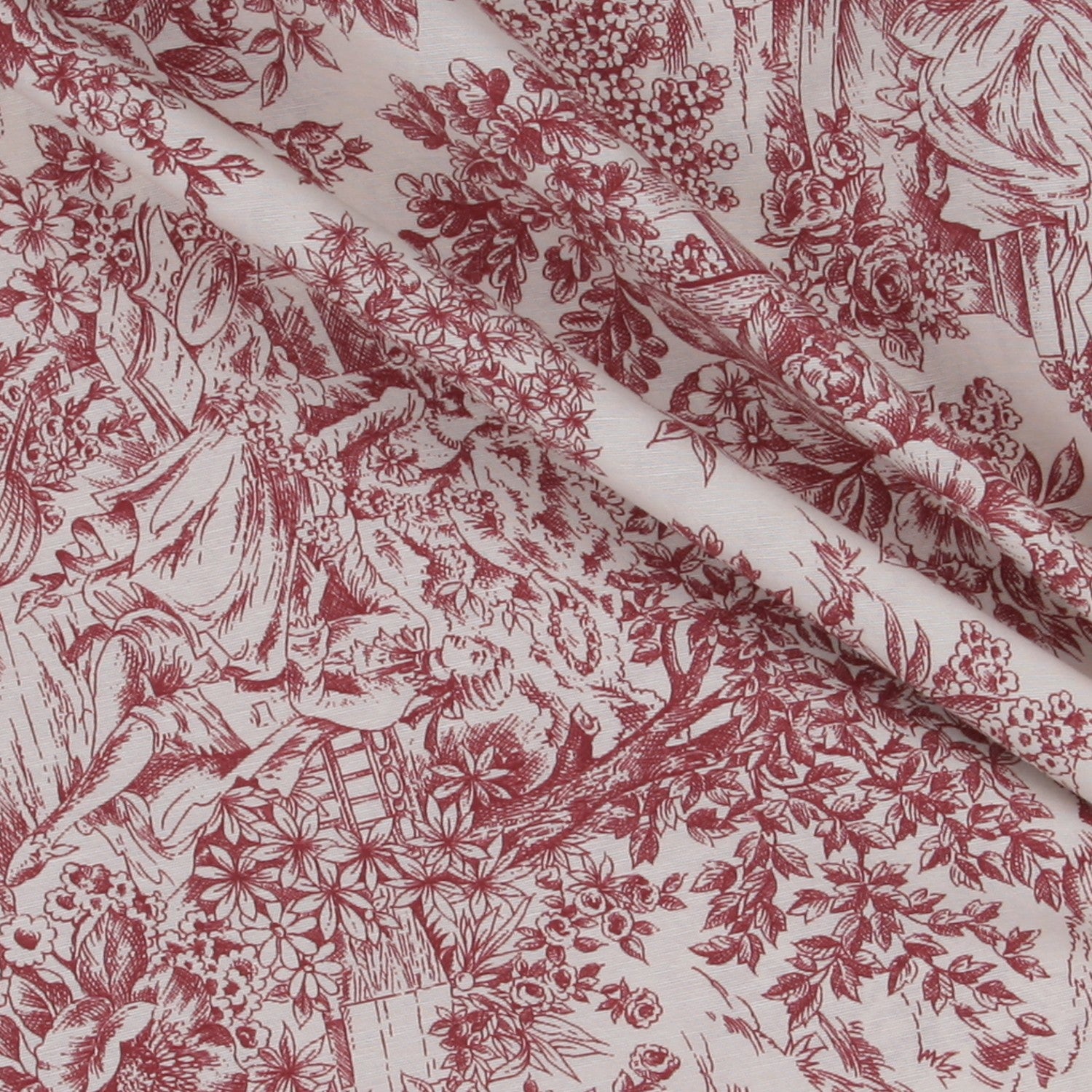 Toile Toile de Jouy Rouge - Ribes y Casals