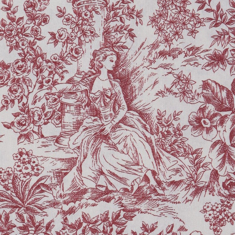 Toile Toile de Jouy Rouge - Ribes y Casals