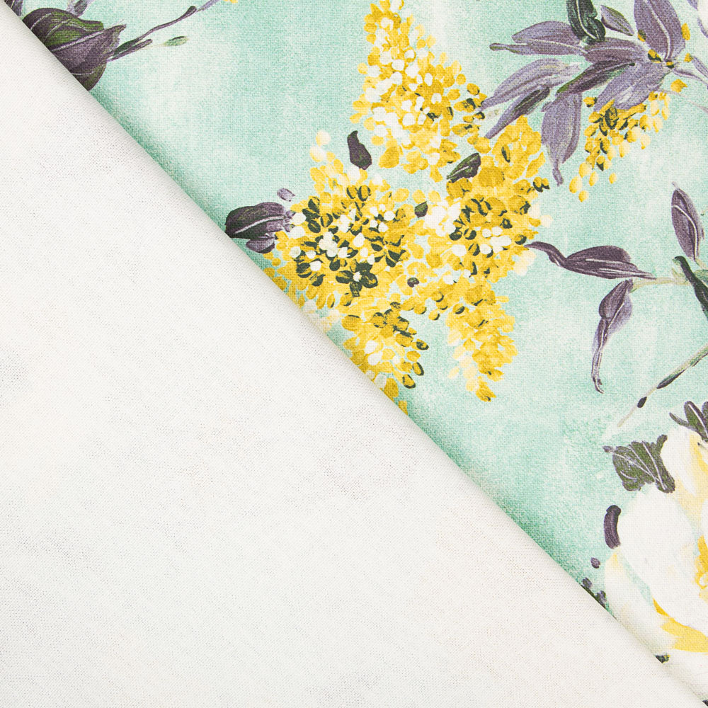 Toile Coton Bio Camélia Vert - Ribes y Casals