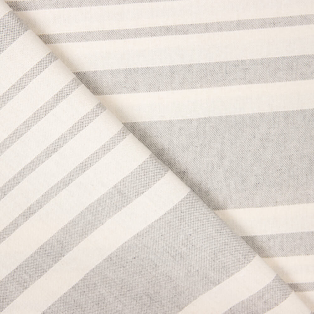 Toile Coton Rayures Gris Clair - Ribes y Casals