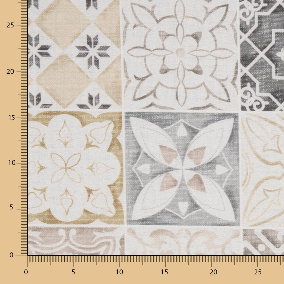 Toile Anti-Taches Carreaux Beige - Ribes y Casals