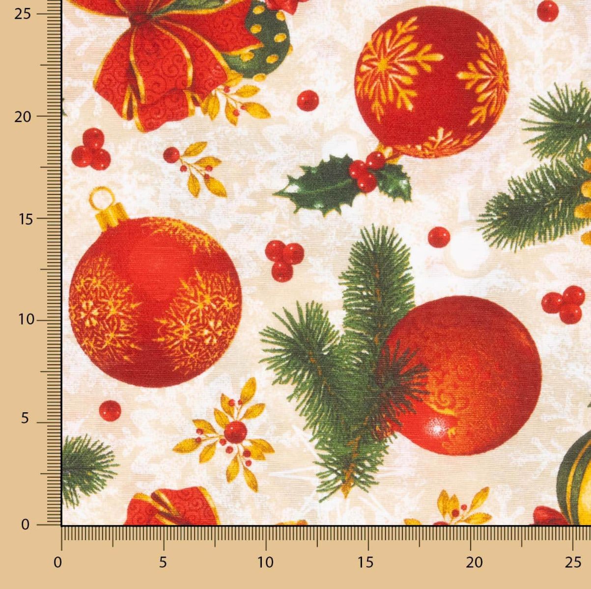 Boules de Noël en Toile Ecru Houx - Ribes y Casals