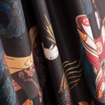 Toile Dragon Samurais Noir - Ribes y Casals