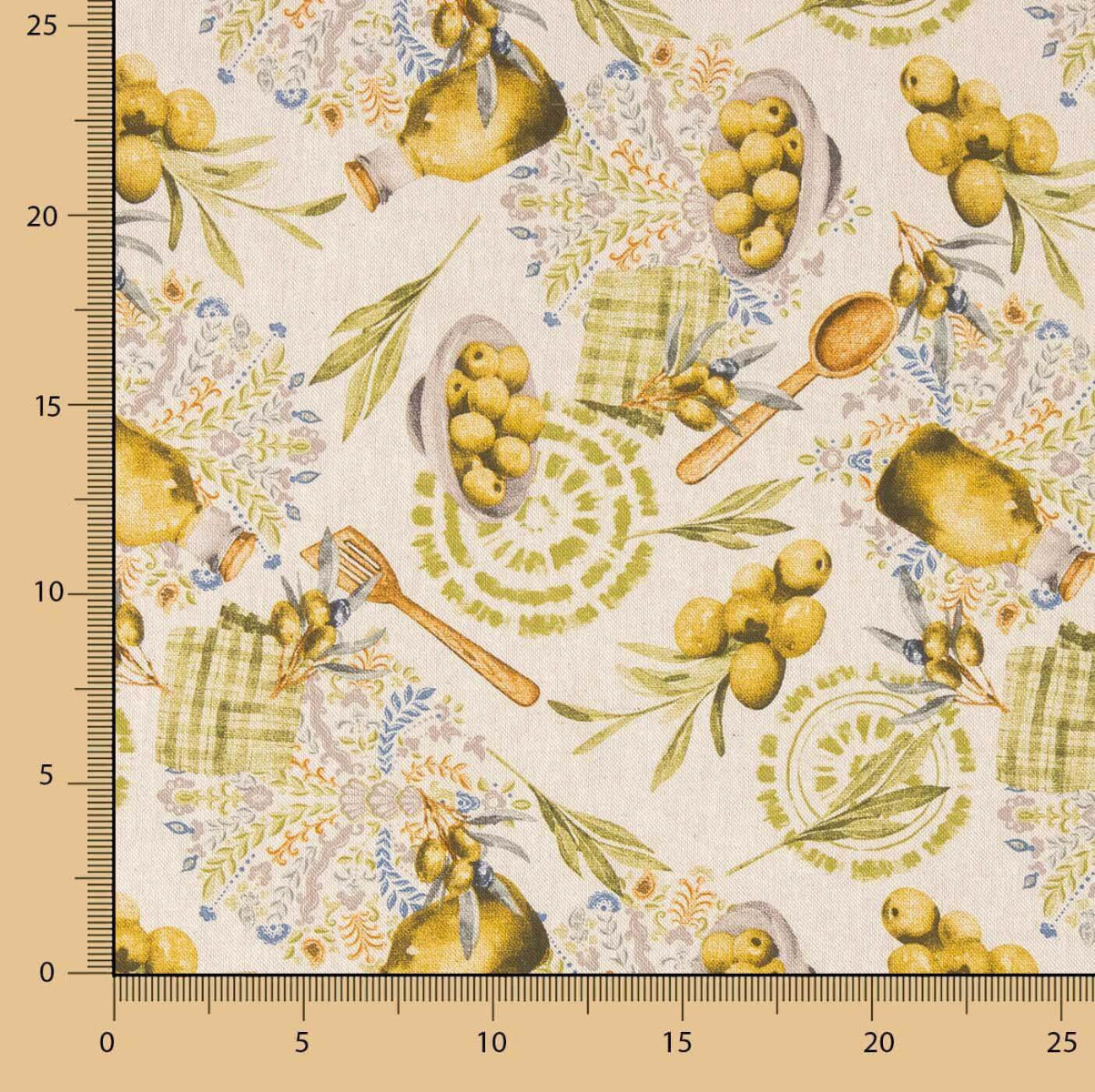 Toile imprimée olive - Ribes y Casals