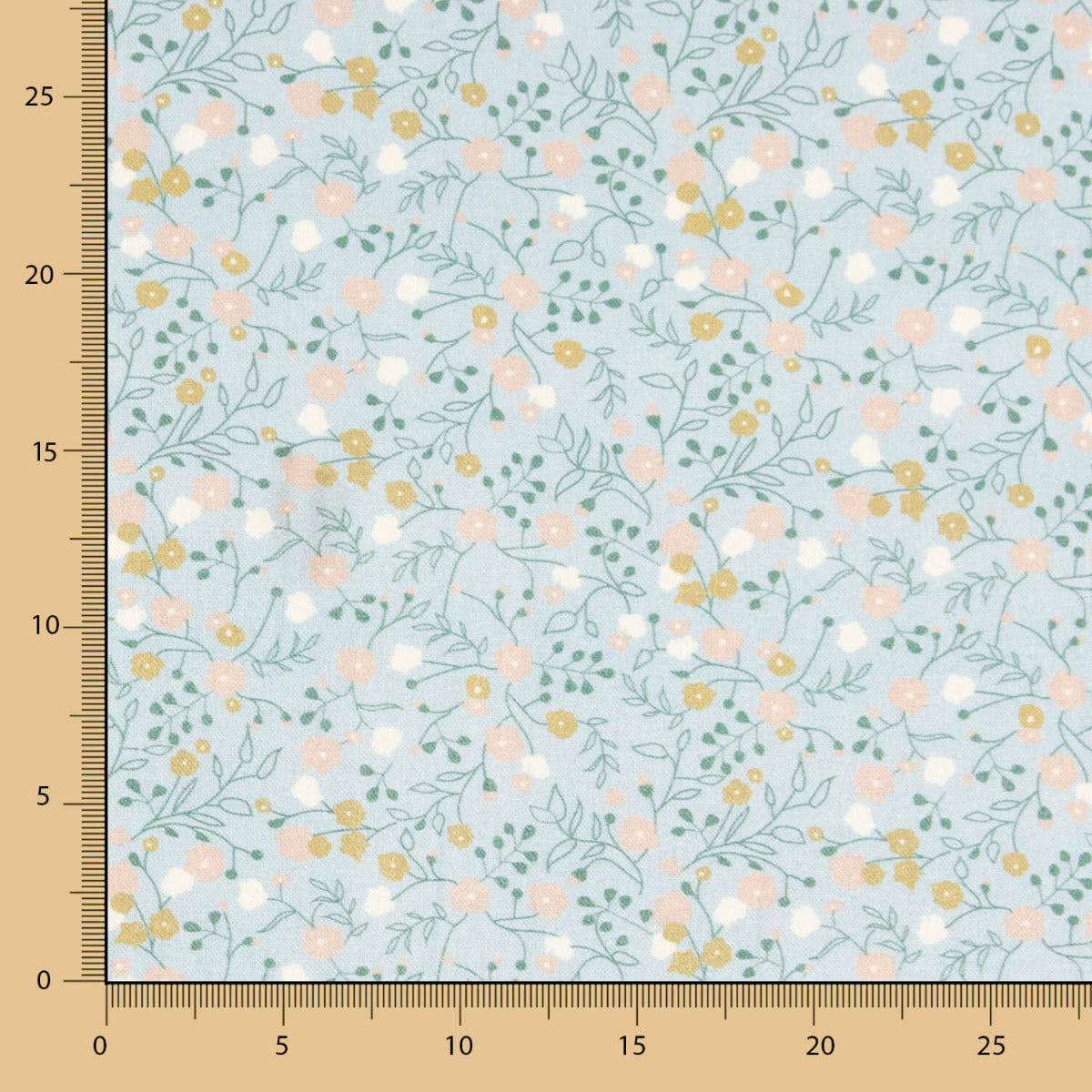 Toile Coton Herbes Bleu Porcelaine - Ribes y Casals