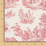 Toile Coton Toile de jouy Rouge - Ribes y Casals