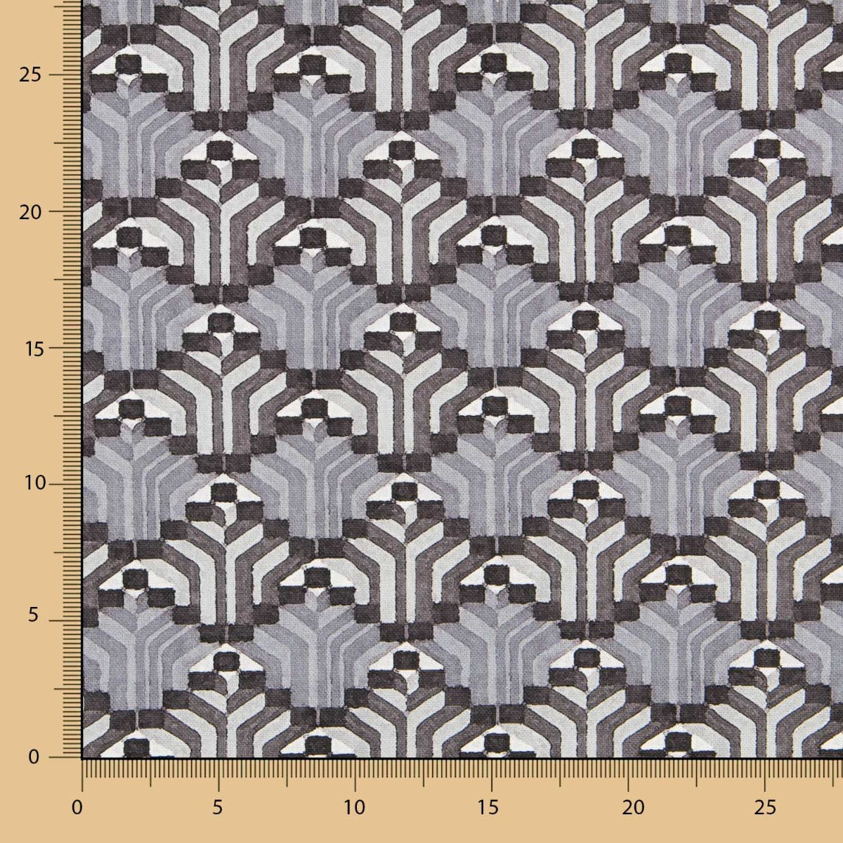 Toile Géométrique 3D Gris - Ribes y Casals