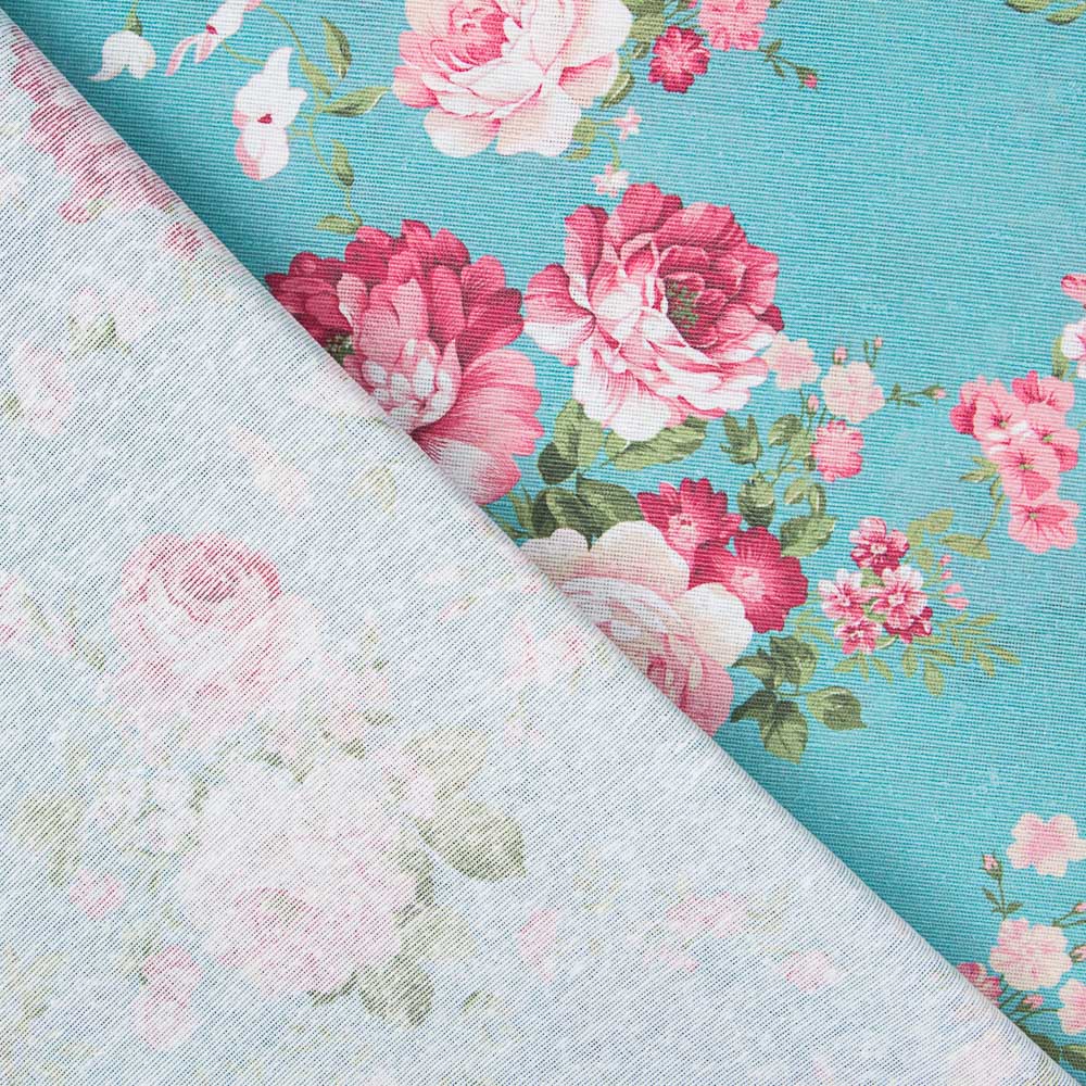 Toile Fleur Vintage Turquoise - Ribes y Casals