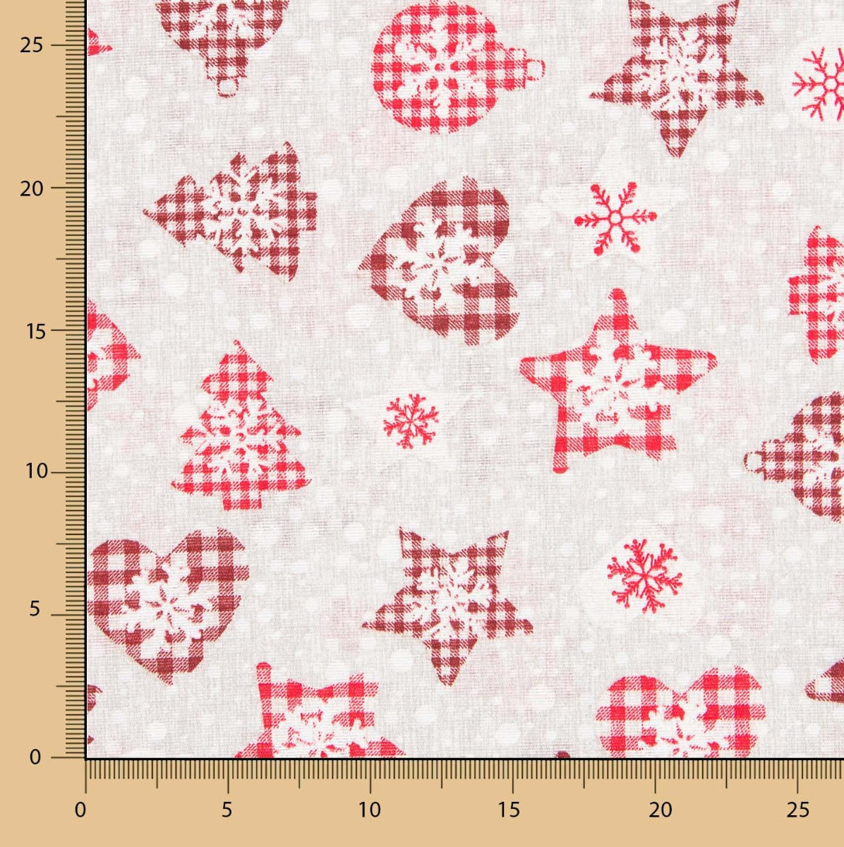 Loneta Navidad Gris Bolas Navidad - Ribes y Casals