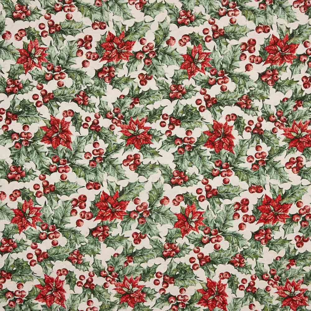 Toile de Noël Houx Ecru - Ribes y Casals