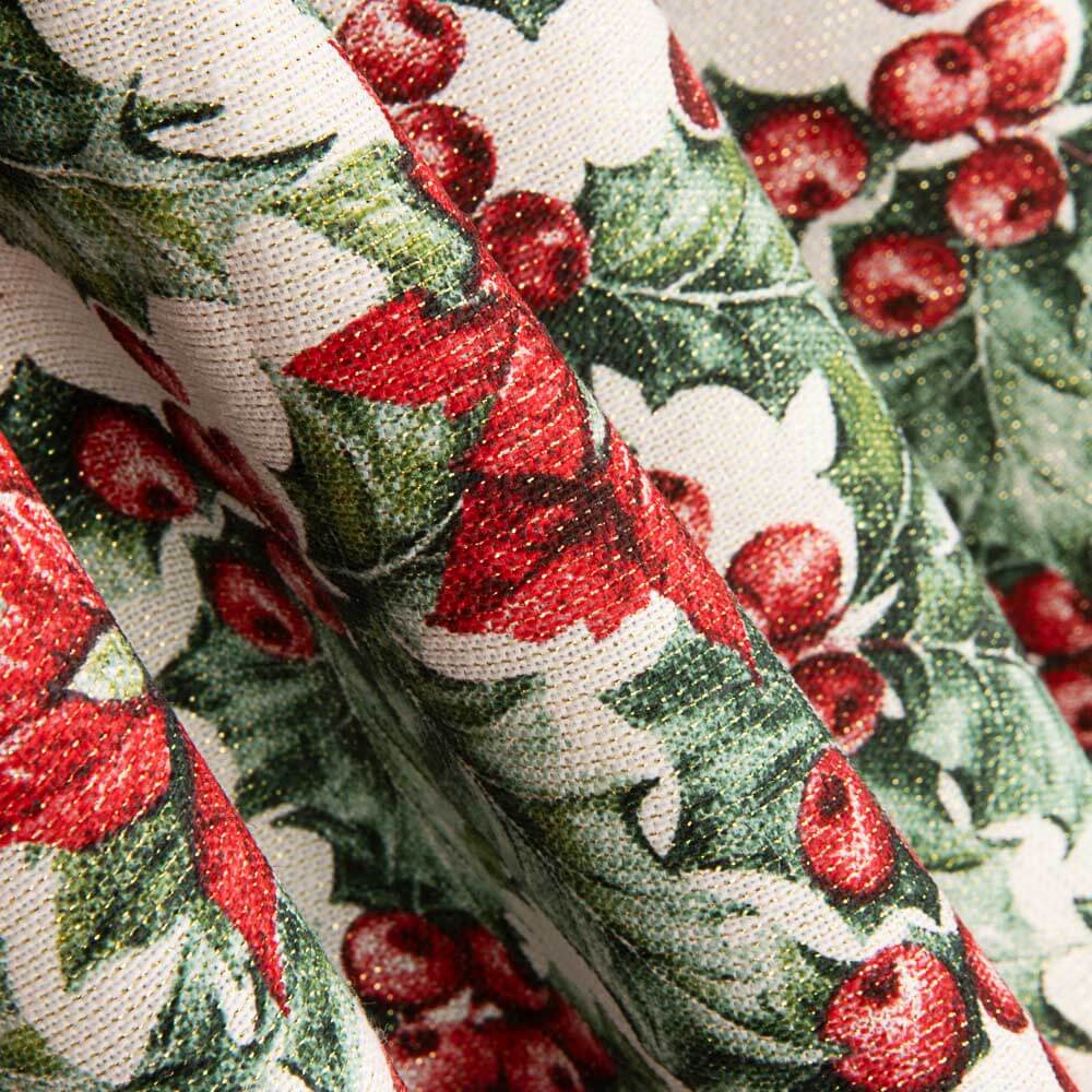 Toile de Noël Houx Ecru - Ribes y Casals