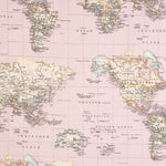Toile Mappemonde Rose - Ribes y Casals