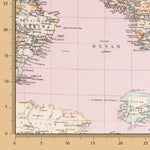 Toile Mappemonde Rose - Ribes y Casals