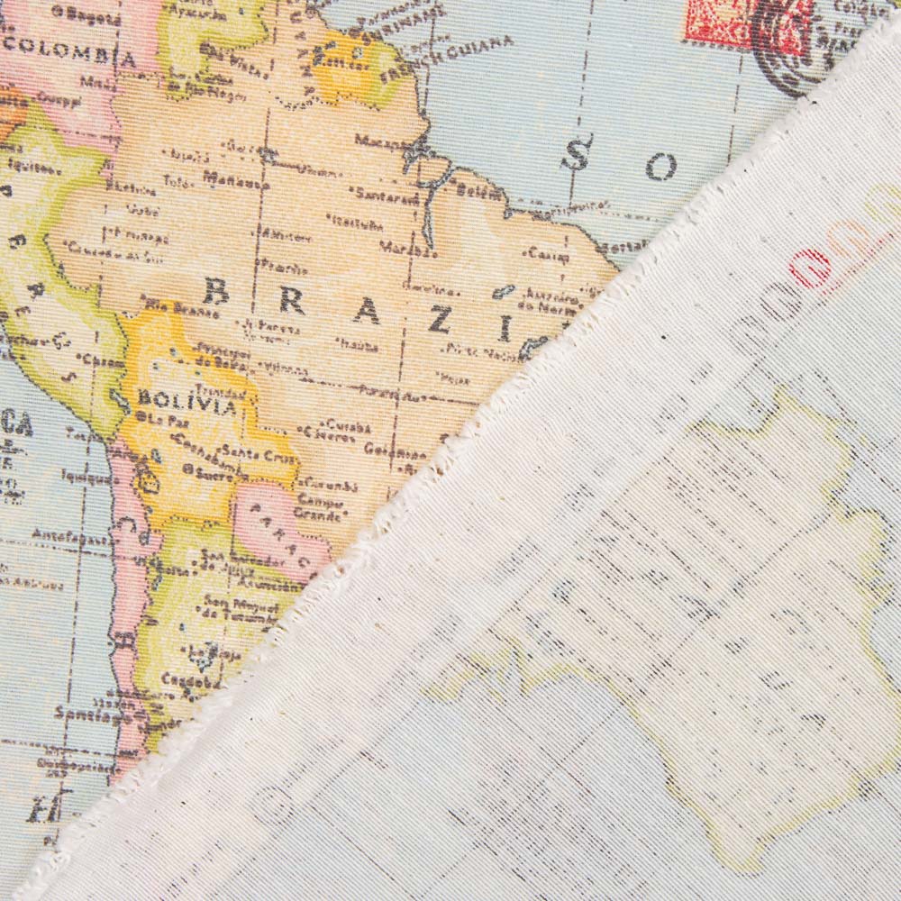 Timbres en toile de carte du monde - Ribes y Casals