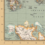 Toile Mapamundi Bleu - Ribes y Casals