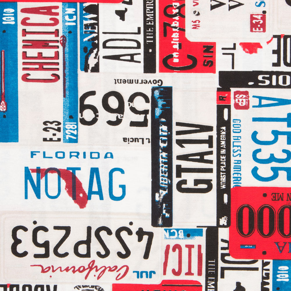 Retal Loneta Matrículas USA 140x280 cm - Ribes y Casals