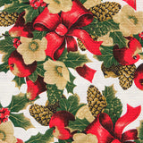 Loneta Navidad Blanco Centros Rojo - Ribes y Casals