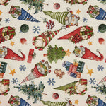 Toile lurex de Noël Gnomes y Cadeaux - Ribes y Casals