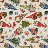 Toile lurex de Noël Gnomes y Cadeaux - Ribes y Casals