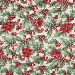 Toile lurex de Noël Poinsettia - Ribes y Casals